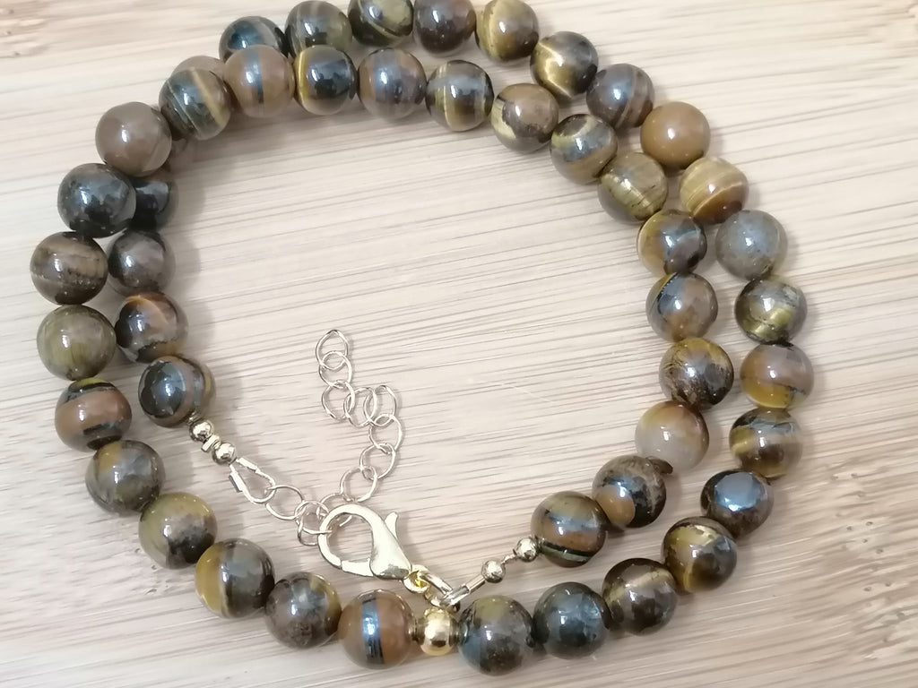 Tiger Eye Gemstone Beaded Necklace