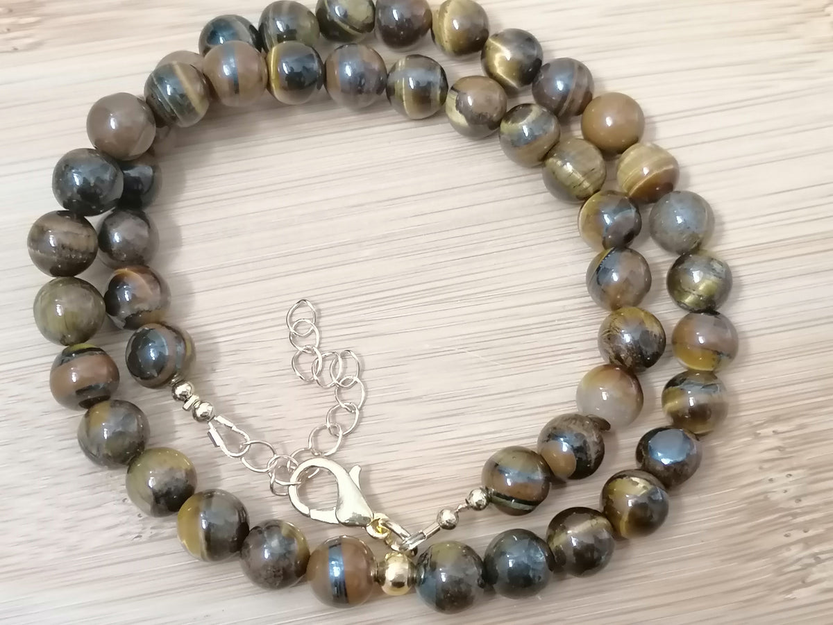 Tiger Eye Gemstone Beaded Necklace