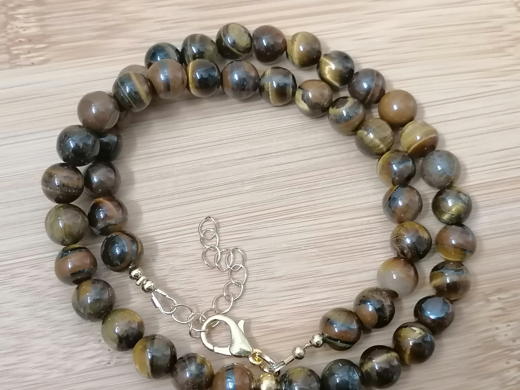 Tiger Eye Gemstone Beaded Necklace