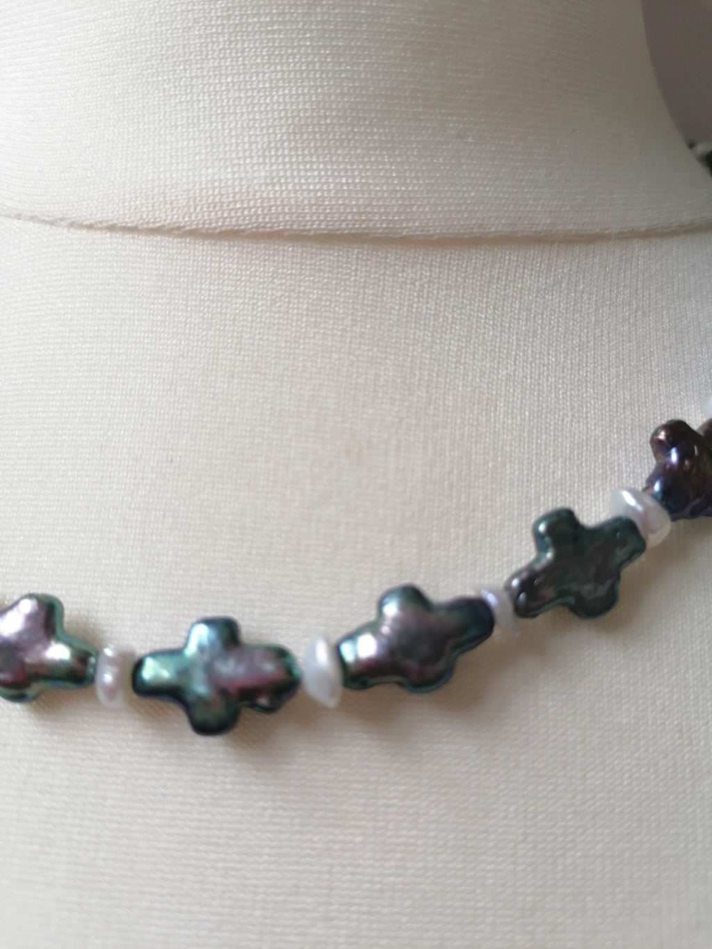 Cultured Freshwater Cross Pearl & Keshi Pearl Necklace