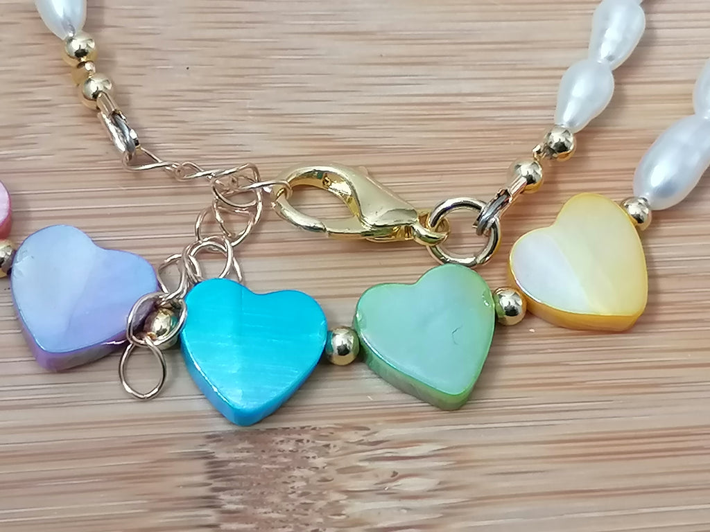 Cultured Freshwater Pearl & Mother of Pearl Heart Necklace