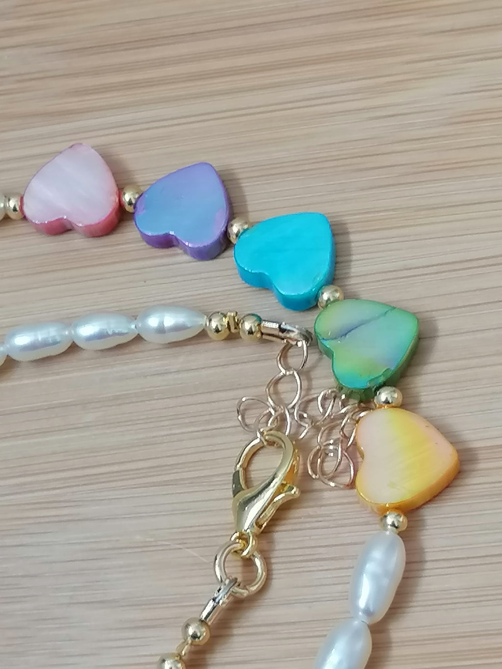 Cultured Freshwater Pearl & Mother of Pearl Heart Necklace