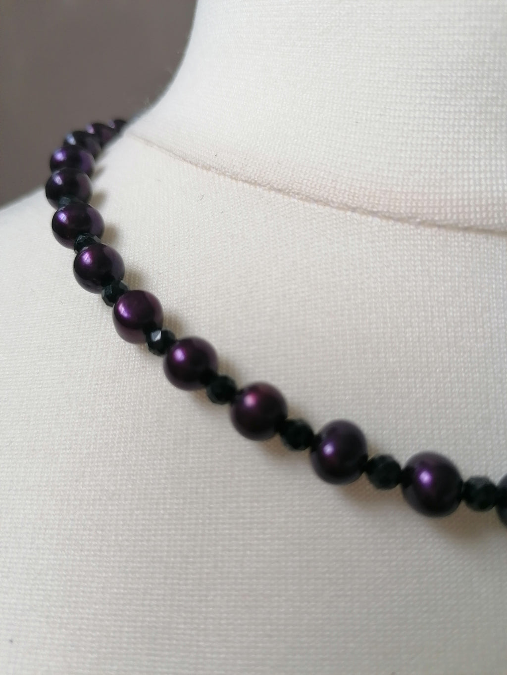 Cultured Freshwater Pearl & Black Tourmaline Necklace