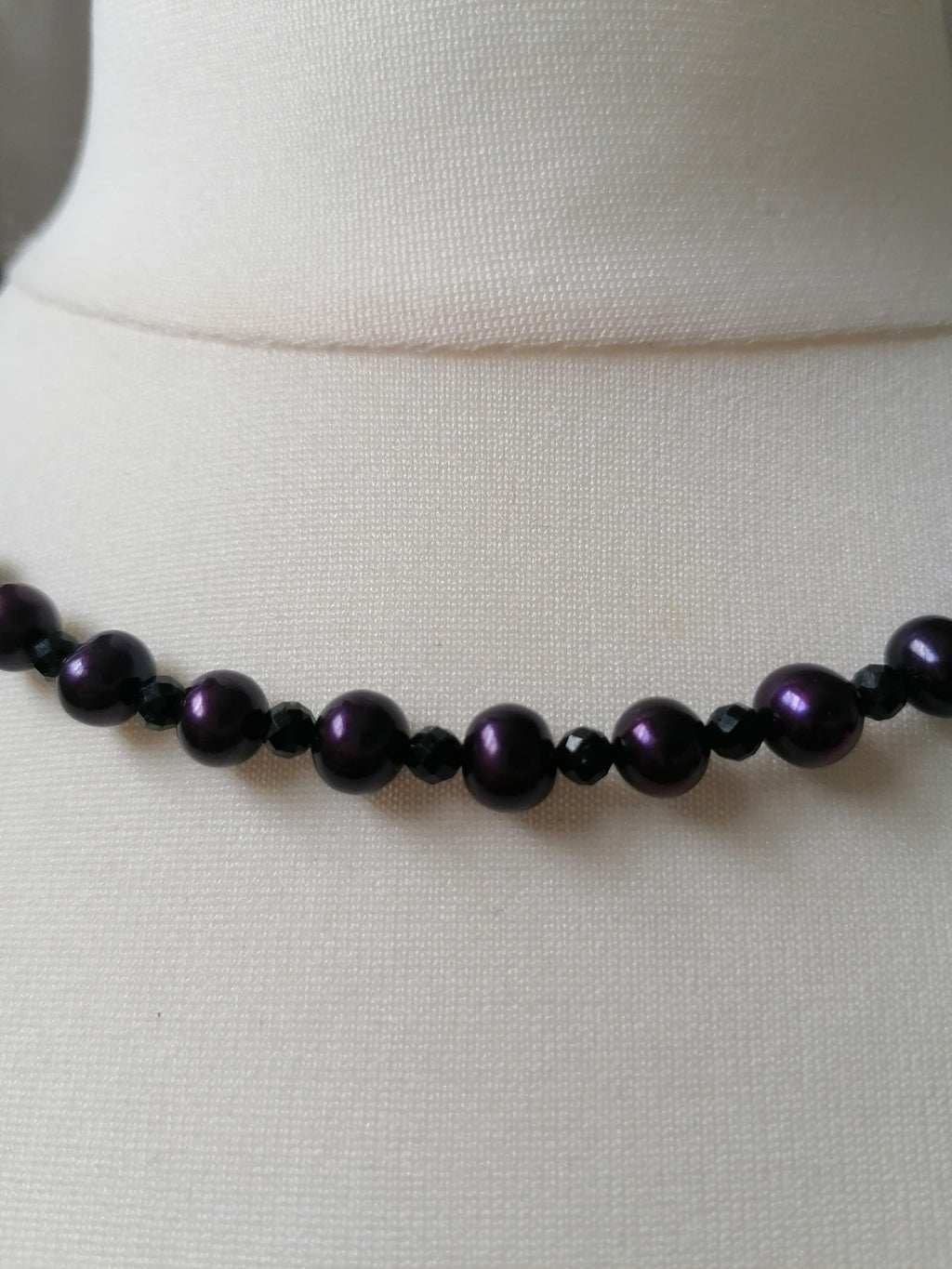 Cultured Freshwater Pearl & Black Tourmaline Necklace
