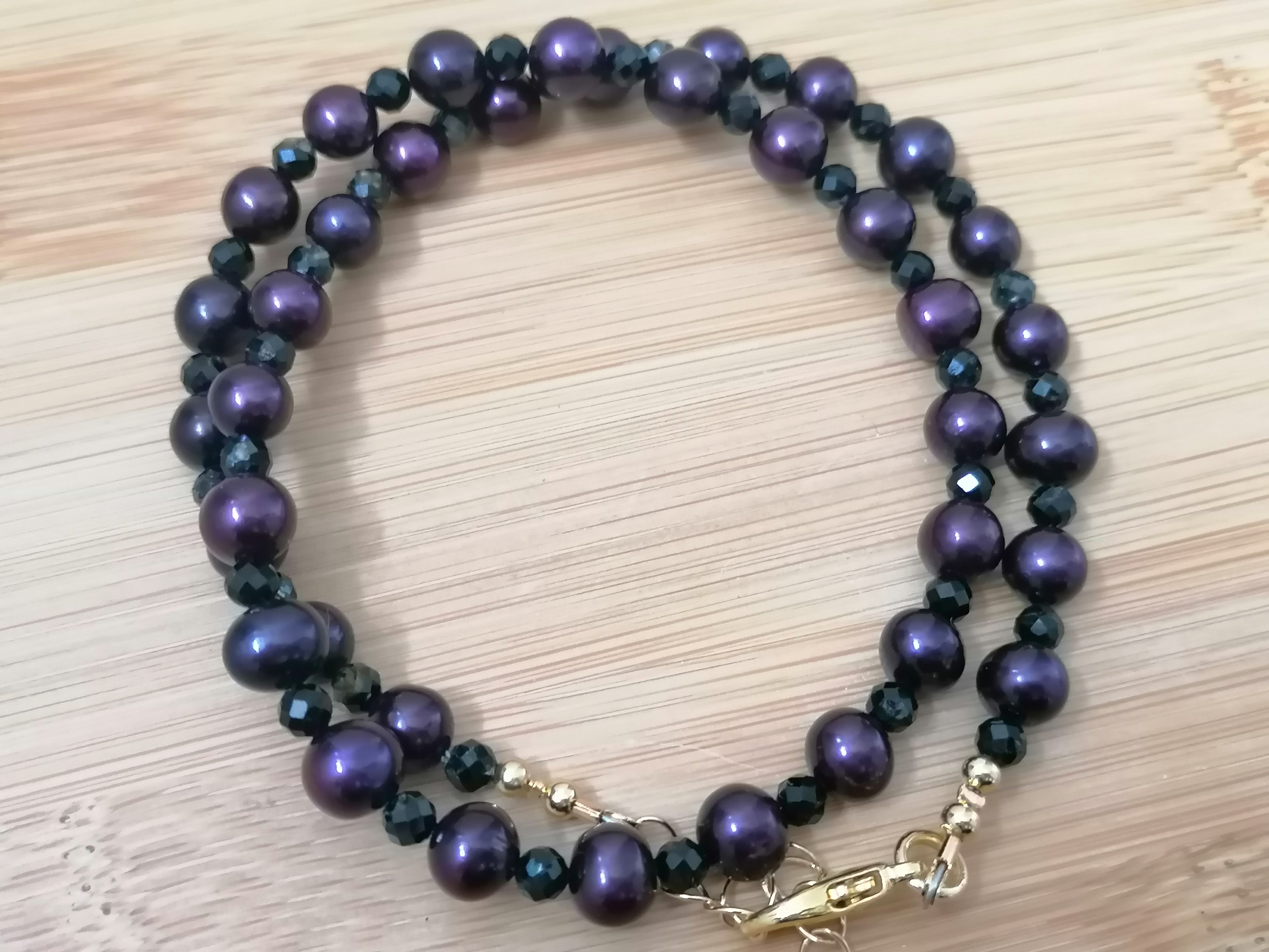 Cultured Freshwater Pearl & Black Tourmaline Necklace