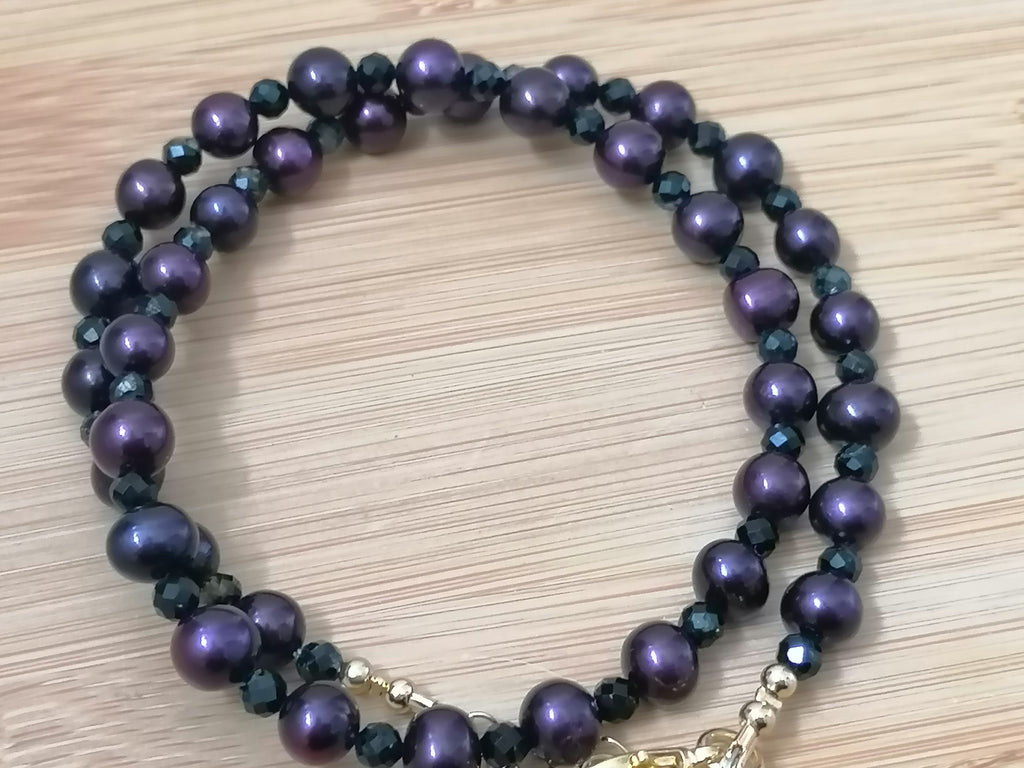 Cultured Freshwater Pearl & Black Tourmaline Necklace