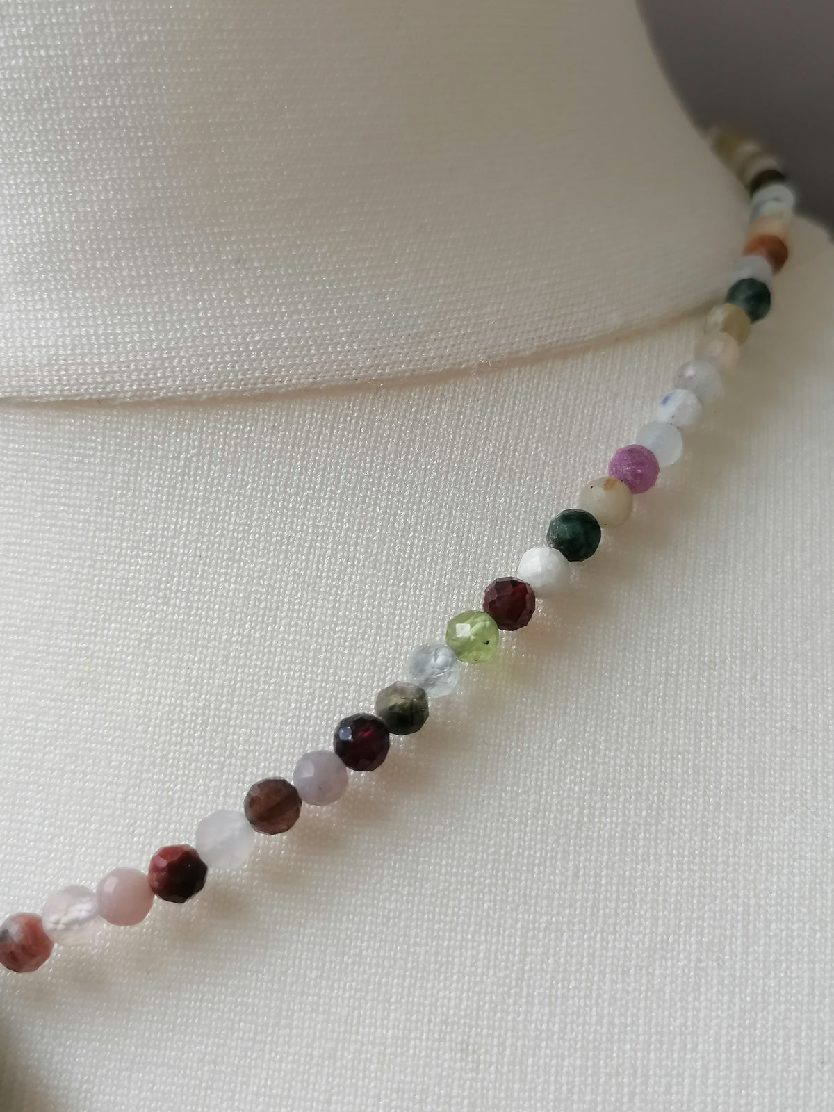 Semi-Precious Gemstone & Zambian Emerald Teardrop Necklace