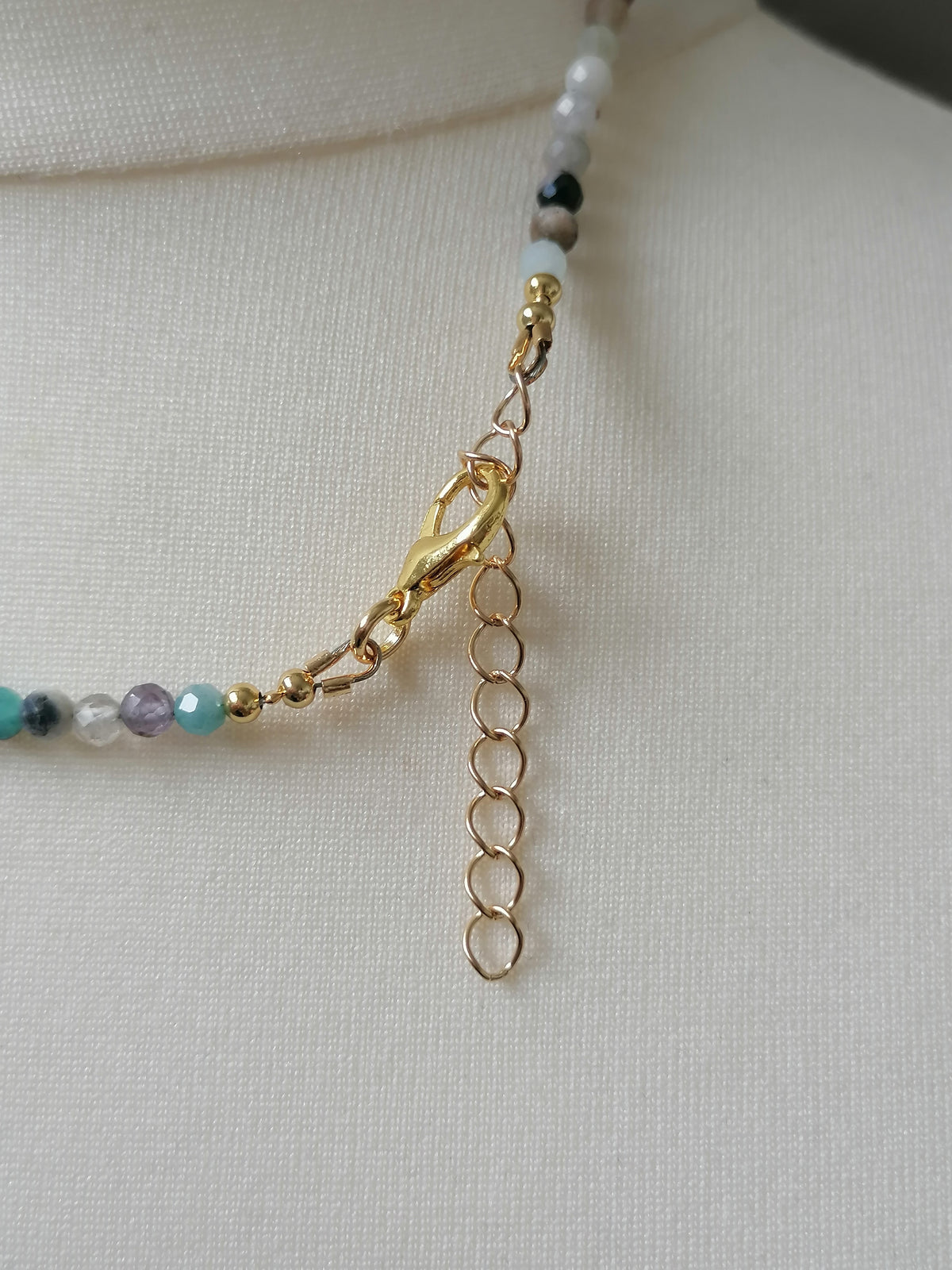 Semi-Precious Gemstone & Zambian Emerald Teardrop Necklace