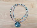 Semi-Precious Gemstone & Zambian Emerald Teardrop Necklace
