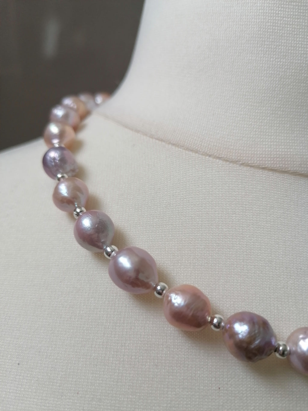 925 Sterling Silver Cultured Freshwater Baroque Pearl Necklace