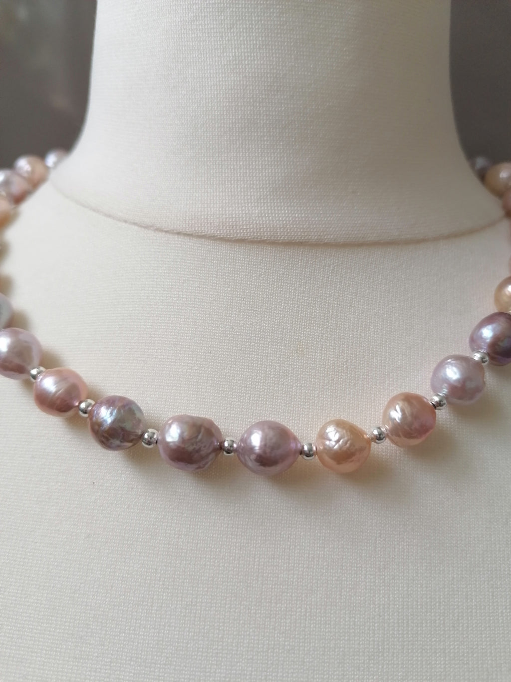 925 Sterling Silver Cultured Freshwater Baroque Pearl Necklace