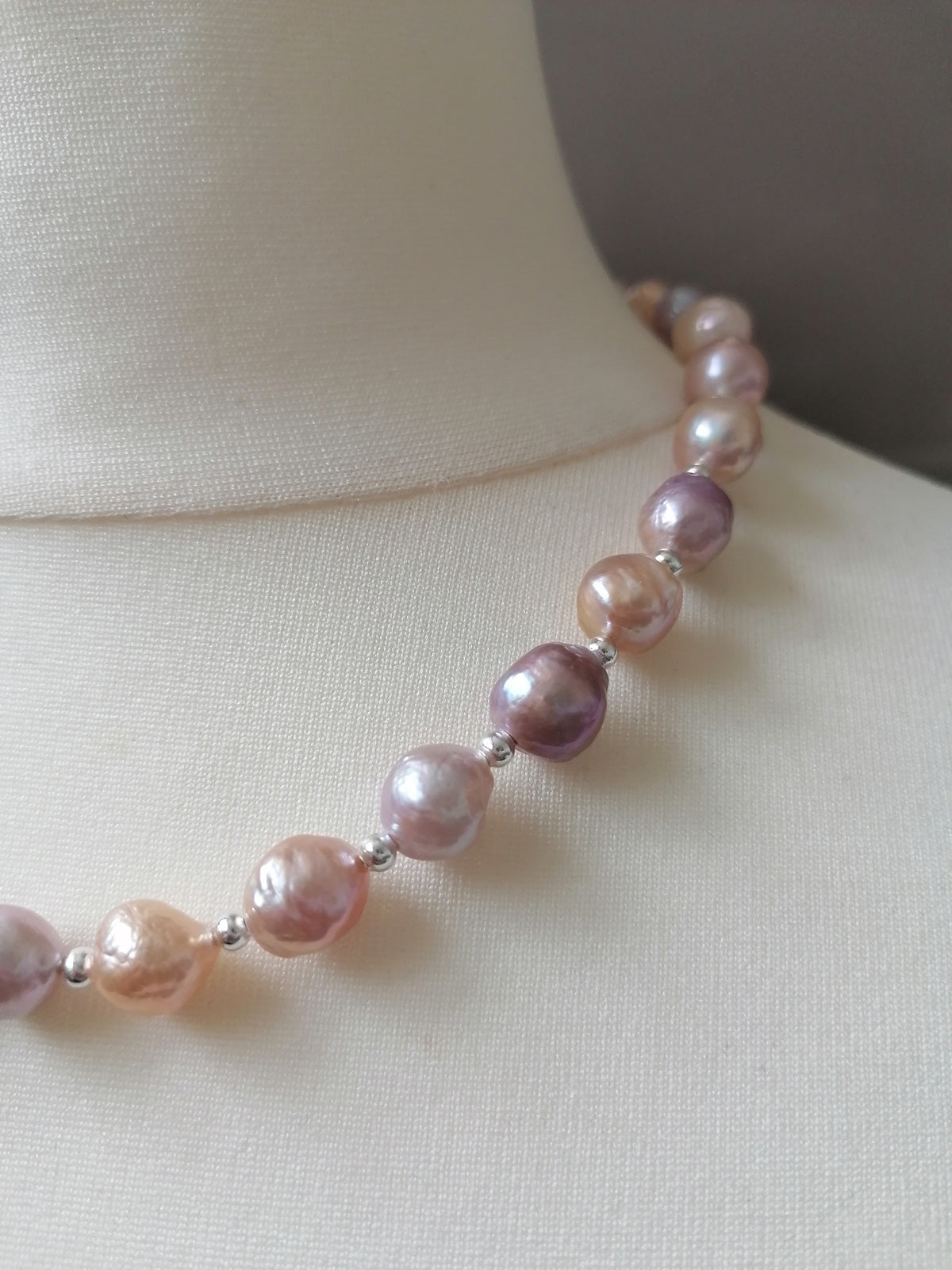925 Sterling Silver Cultured Freshwater Baroque Pearl Necklace