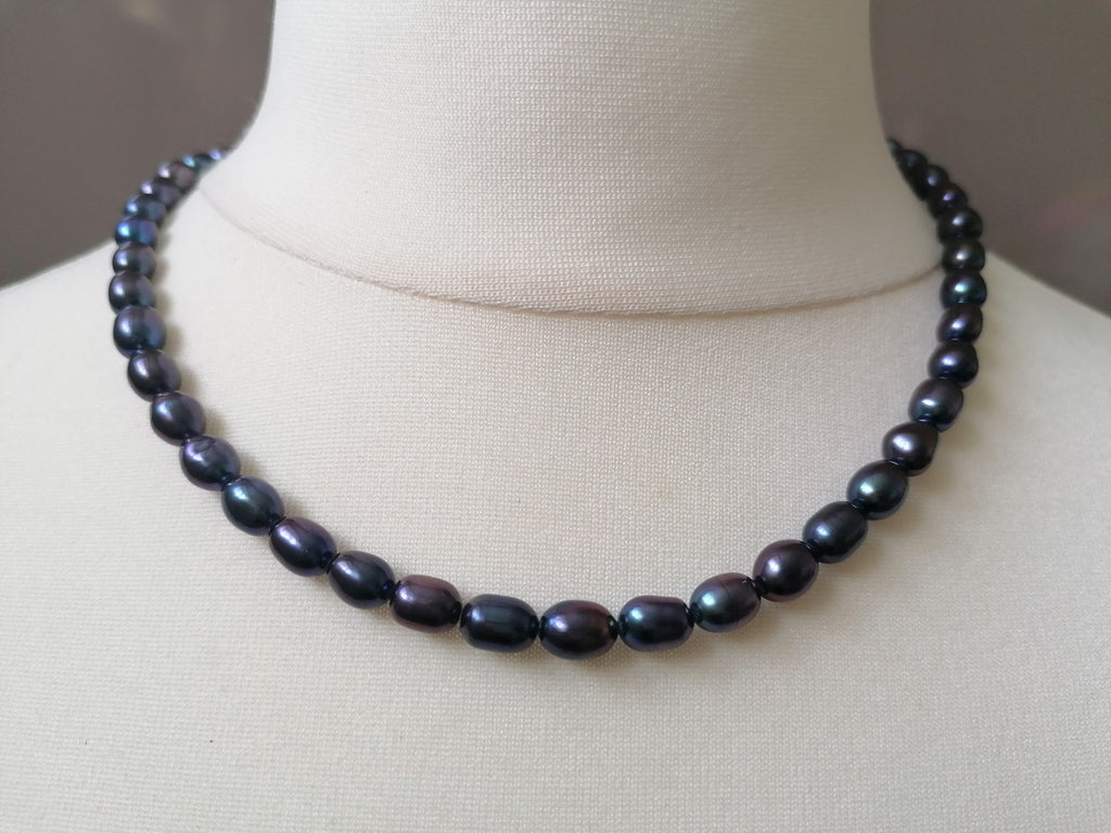 Cultured Freshwater Baroque Peacock Pearl Necklace