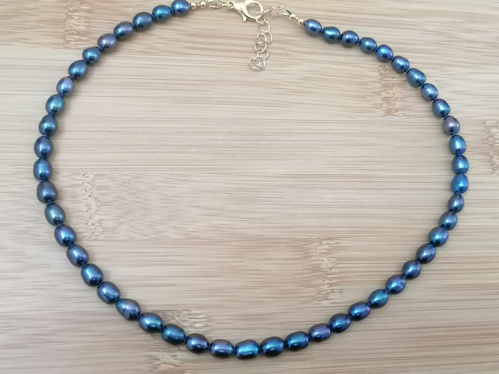 Cultured Freshwater Baroque Peacock Pearl Necklace