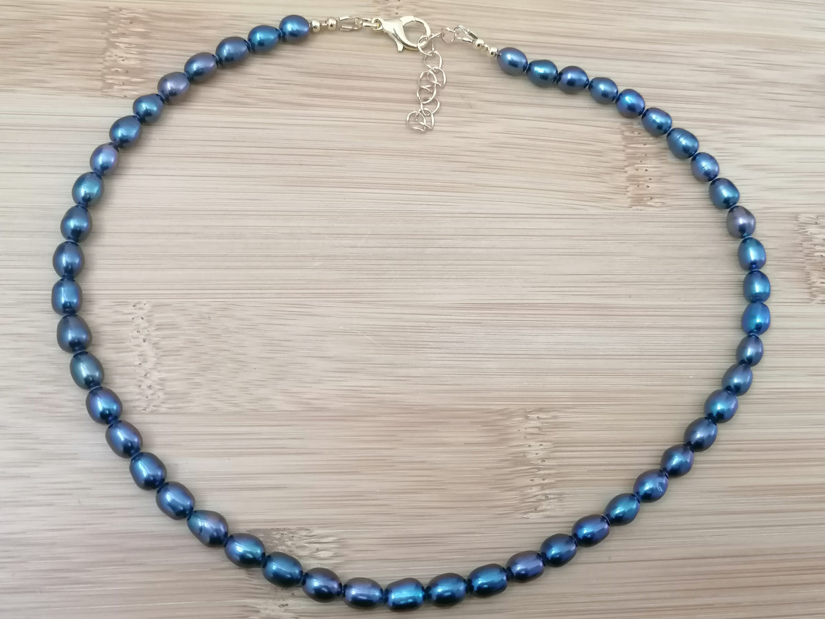 Cultured Freshwater Baroque Peacock Pearl Necklace