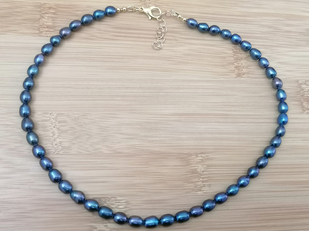 Cultured Freshwater Baroque Peacock Pearl Necklace