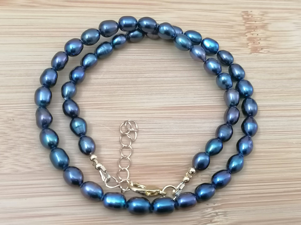 Cultured Freshwater Baroque Peacock Pearl Necklace