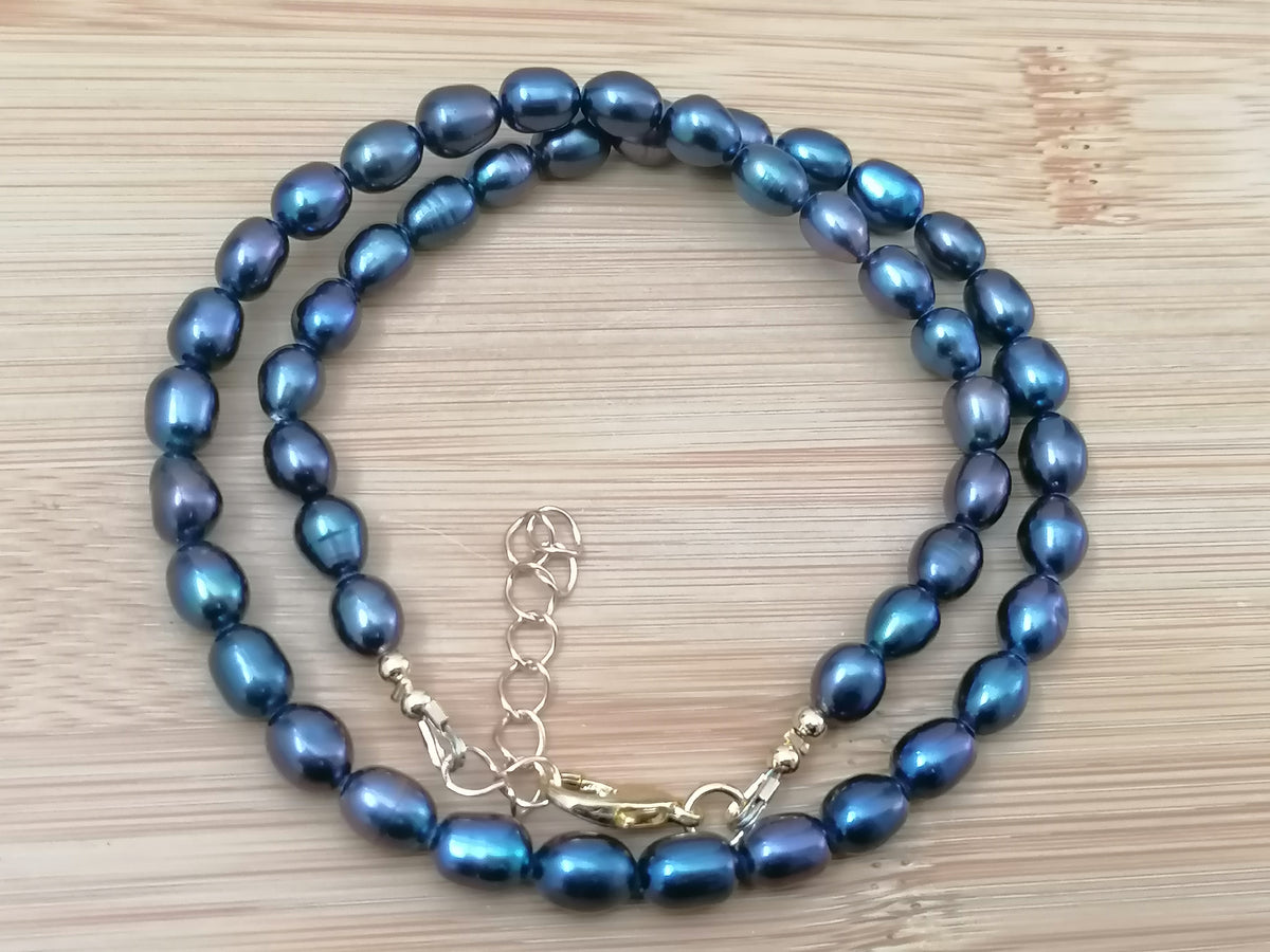 Cultured Freshwater Baroque Peacock Pearl Necklace