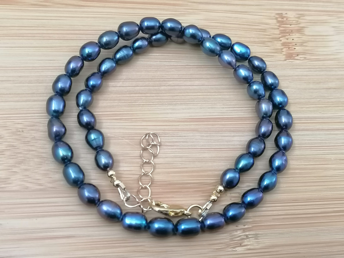 Cultured Freshwater Baroque Peacock Pearl Necklace