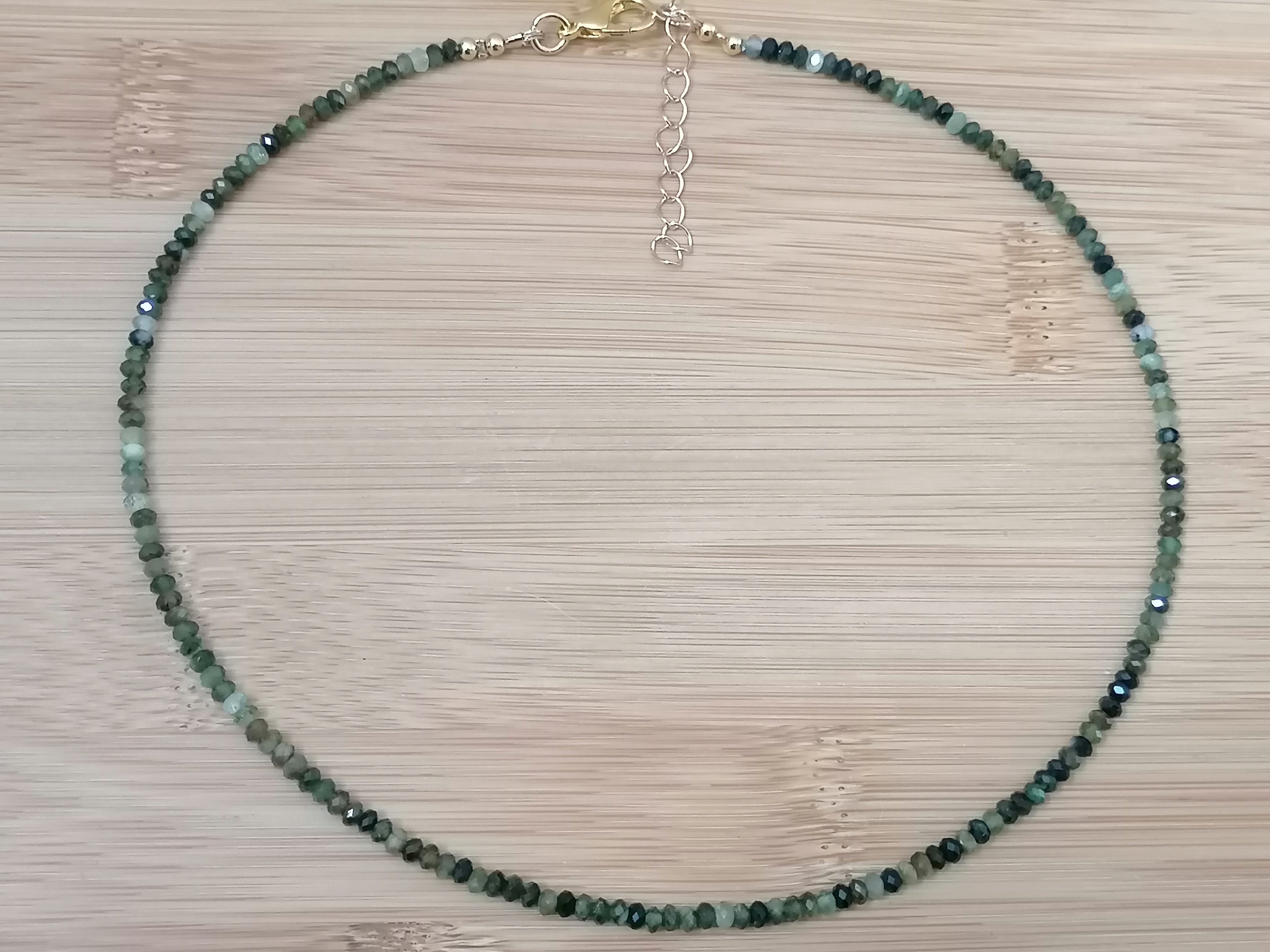 Moss Agate Gemstone Choker Necklace