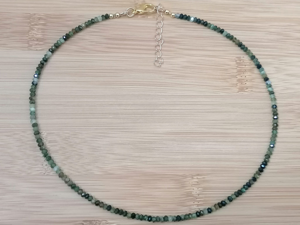Moss Agate Gemstone Choker Necklace