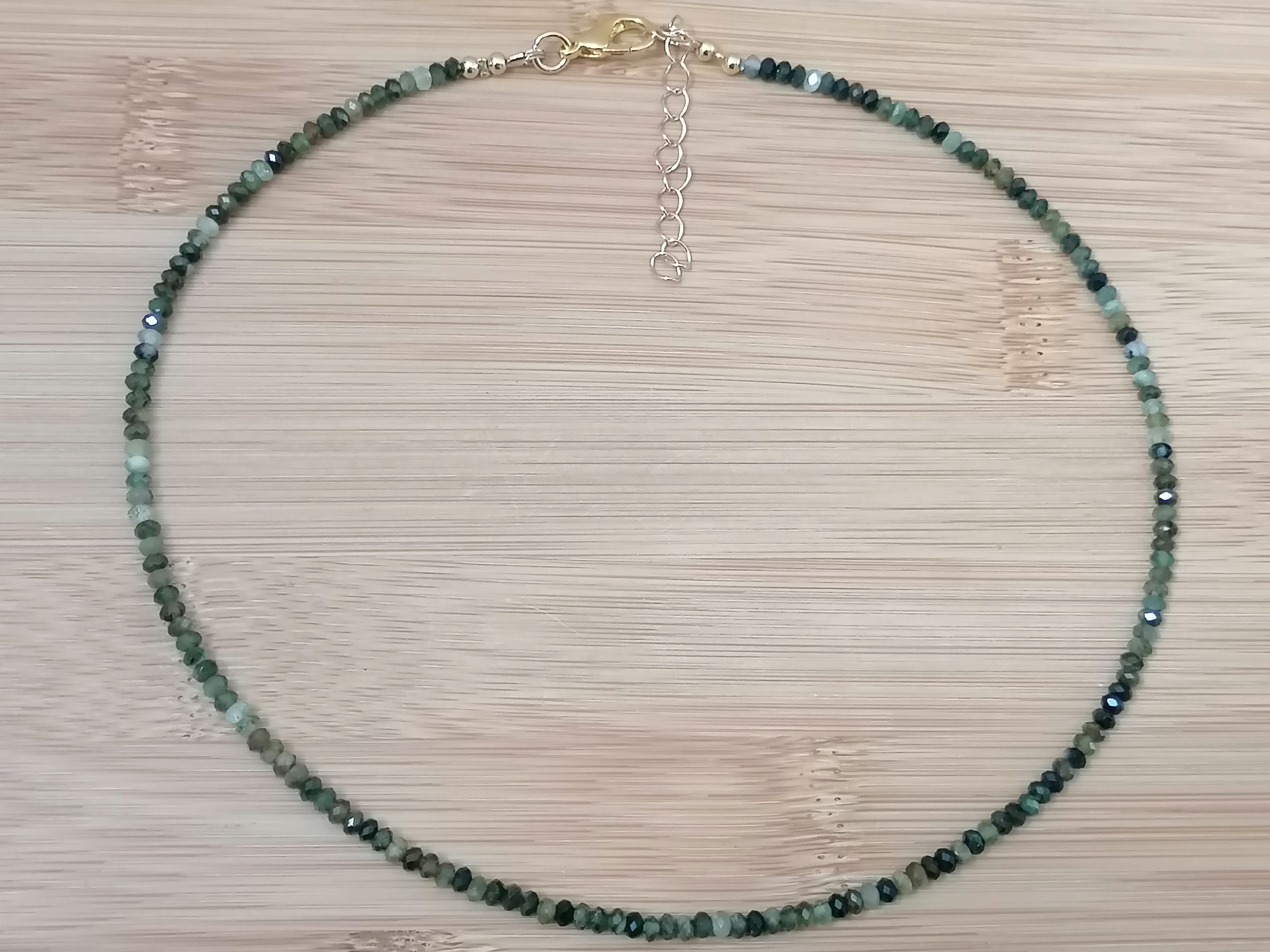 Moss Agate Gemstone Choker Necklace