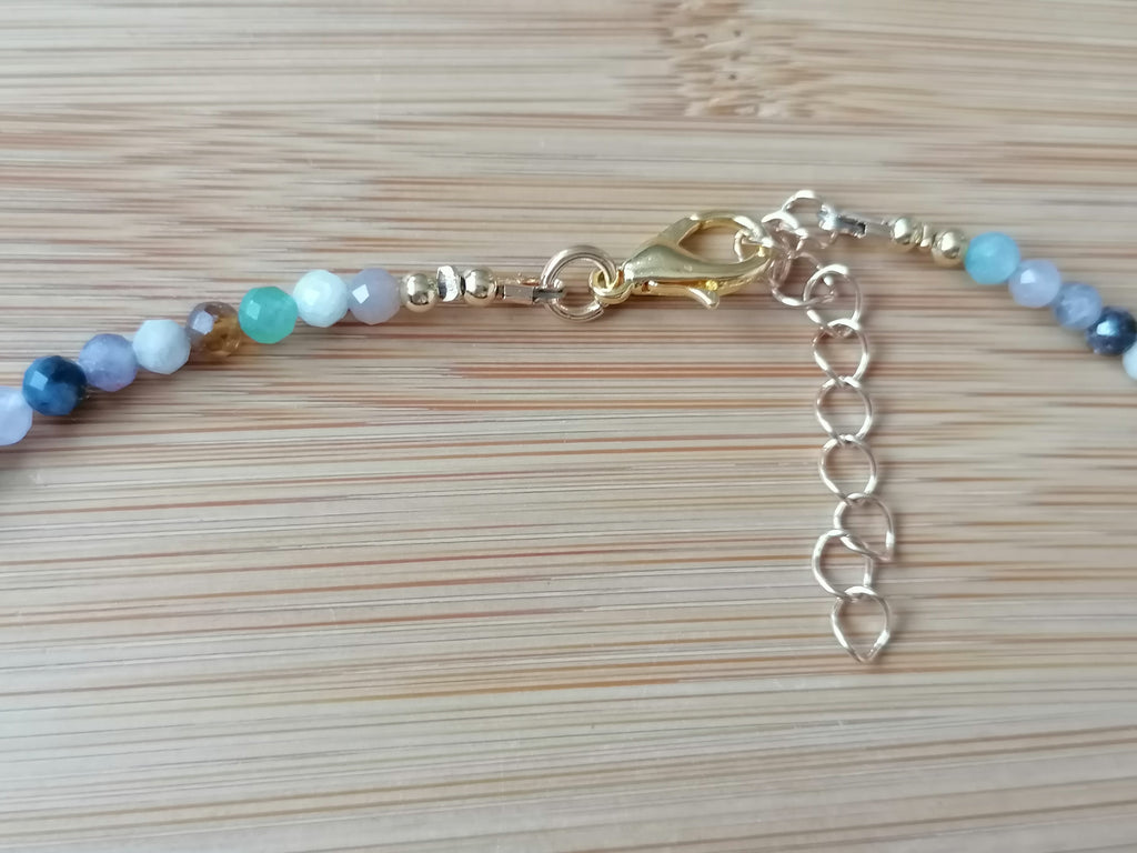 Semi-Precious Gemstone Choker Necklace with Baroque Pearls