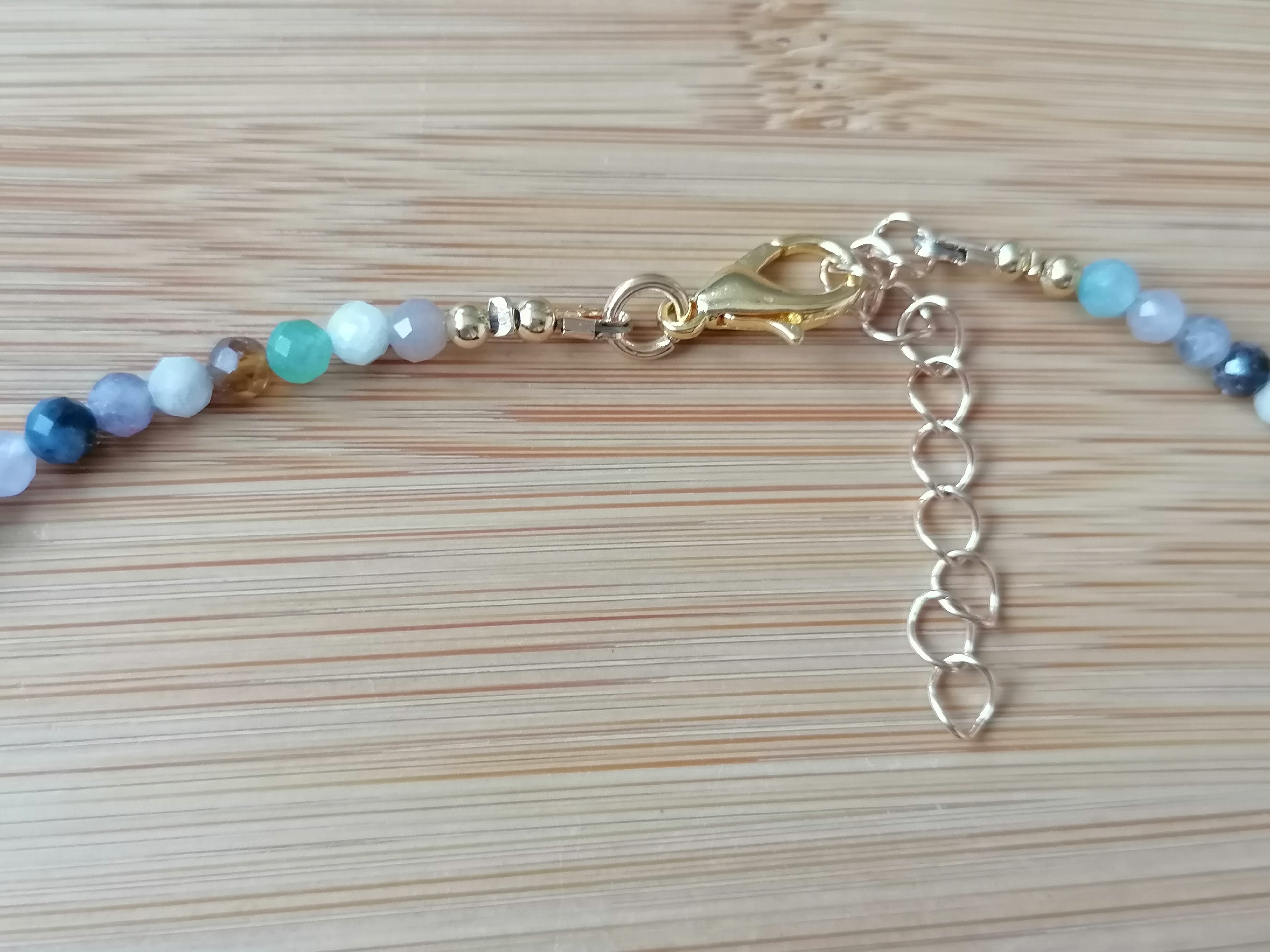 Semi-Precious Gemstone Choker Necklace with Baroque Pearls