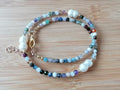 Semi-Precious Gemstone Choker Necklace with Baroque Pearls