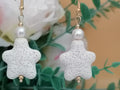 Lava Stone Starfish & Freshwater Pearl Drop Earrings