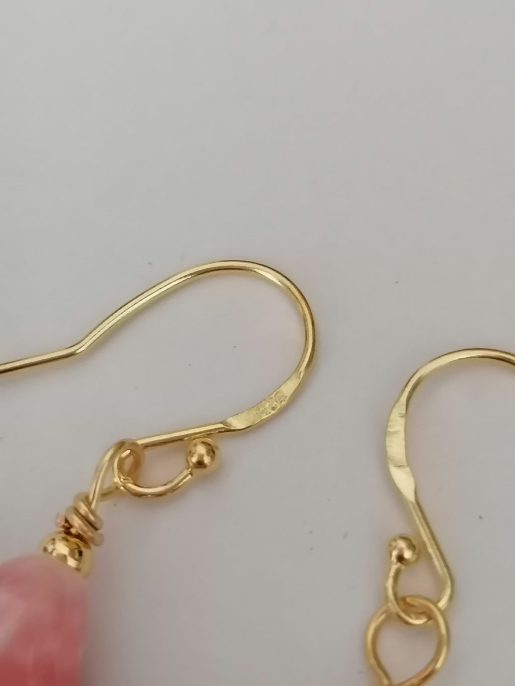 24ct Gold Vermeil 925 Sterling Silver Pink Ceramic Starfish Drop Earrings