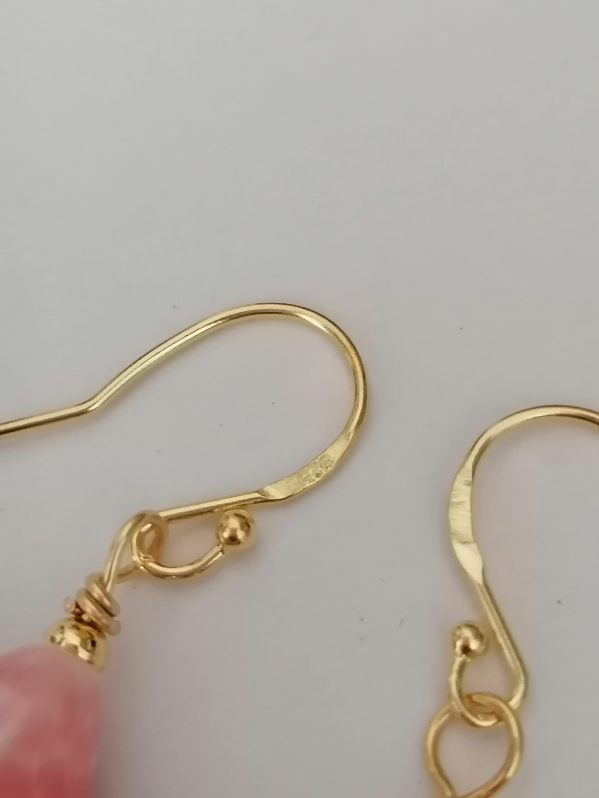 24ct Gold Vermeil 925 Sterling Silver Pink Ceramic Starfish Drop Earrings