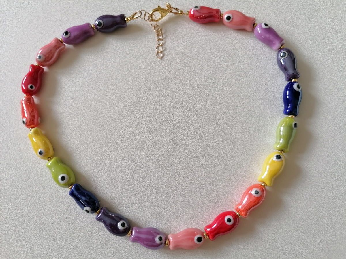 Colourful Ceramic Fish Necklace