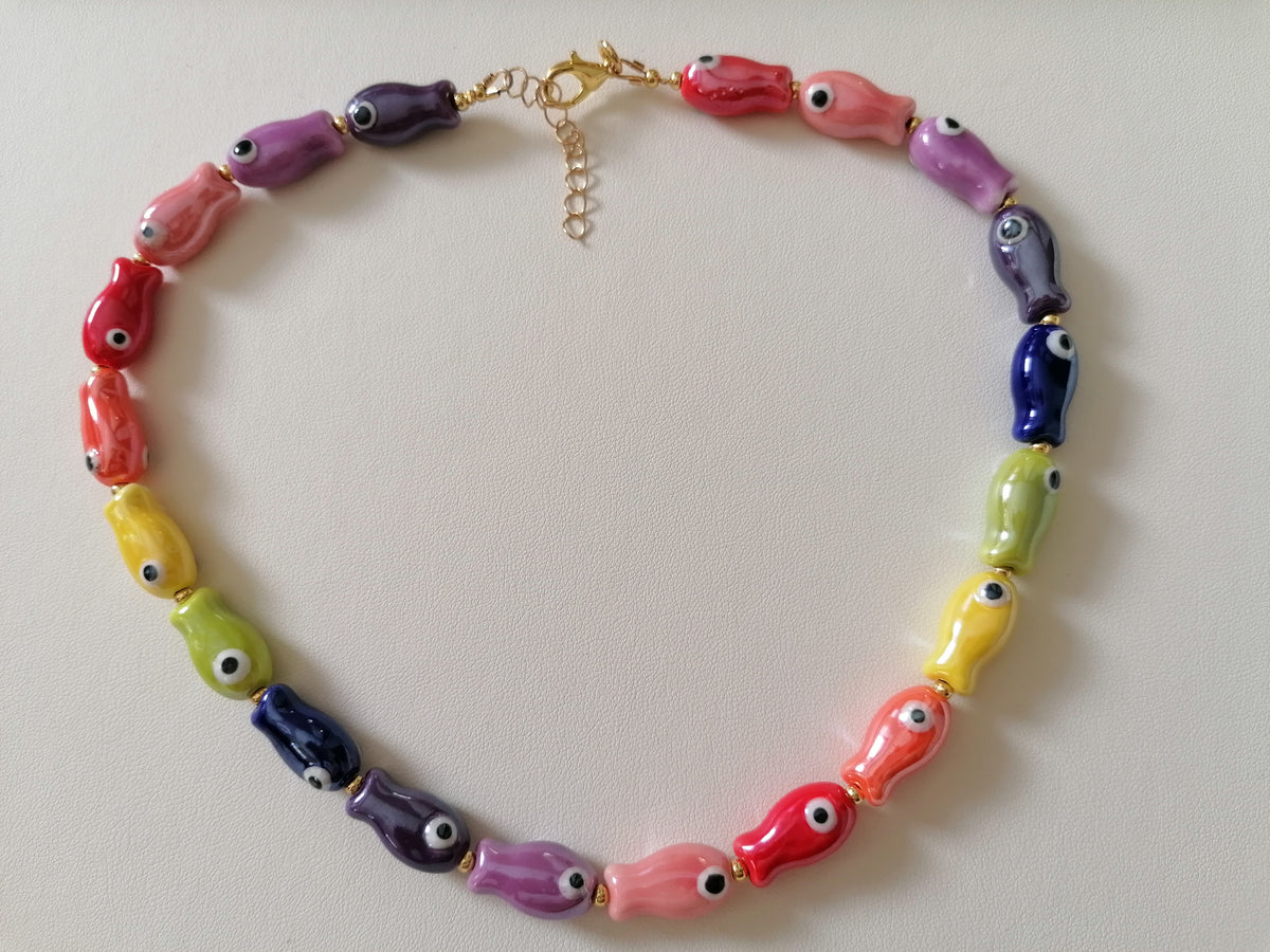 Colourful Ceramic Fish Necklace