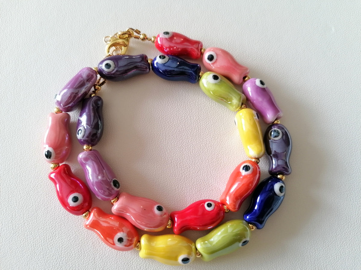 Colourful Ceramic Fish Necklace