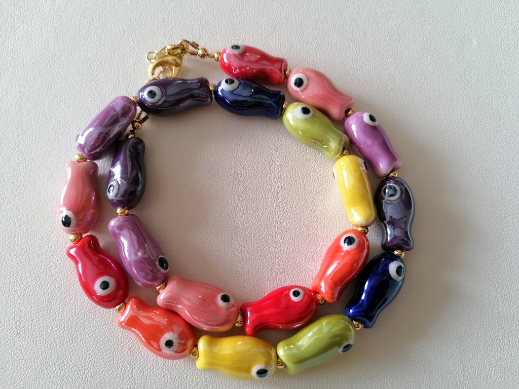 Colourful Ceramic Fish Necklace
