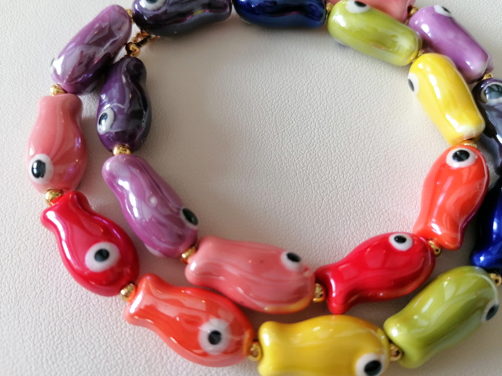 Colourful Ceramic Fish Necklace