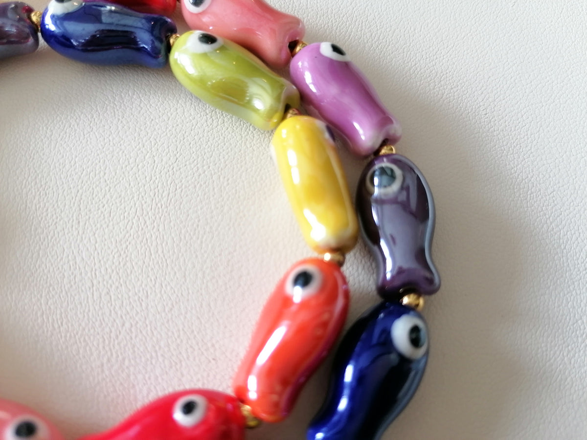 Colourful Ceramic Fish Necklace