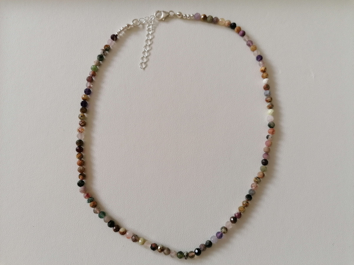 925 Sterling Silver Semi-Precious Gemstone Necklace