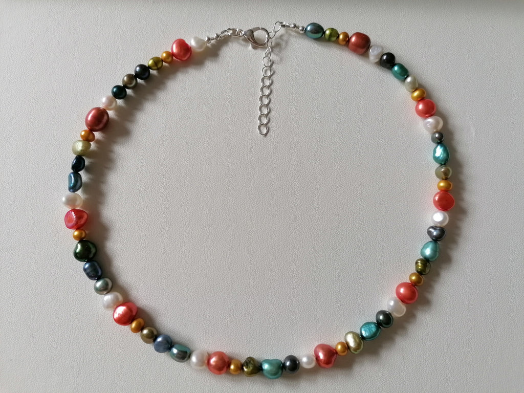 Multicolour Cultured Freshwater Baroque Pearl Necklace