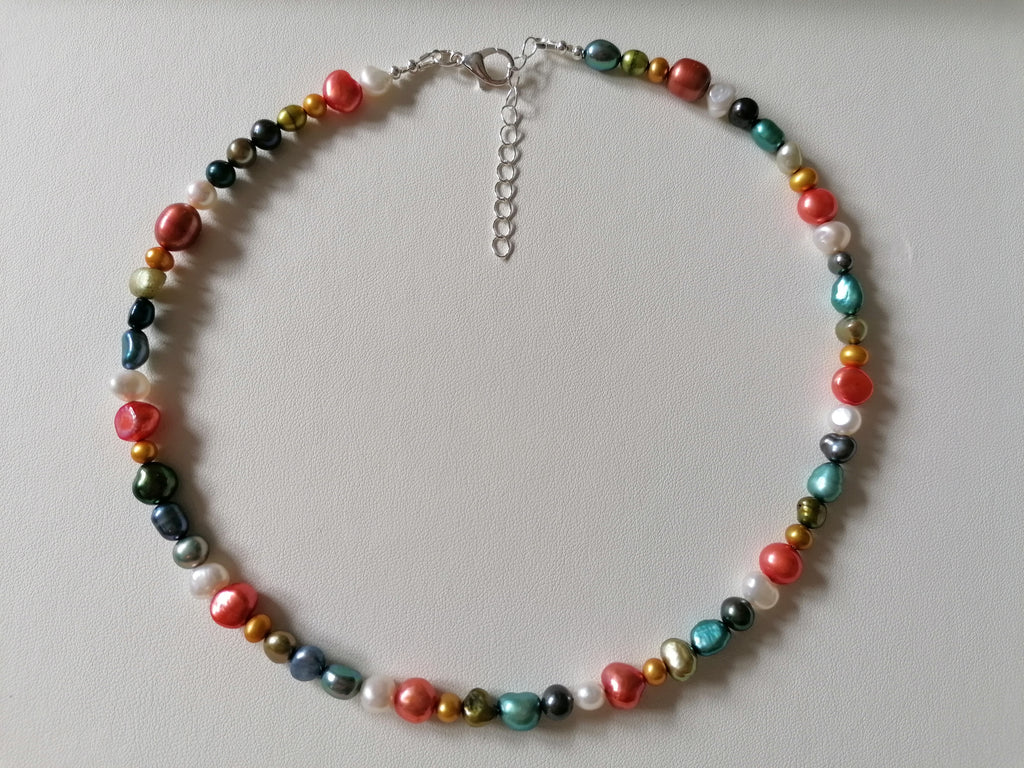 Multicolour Cultured Freshwater Baroque Pearl Necklace