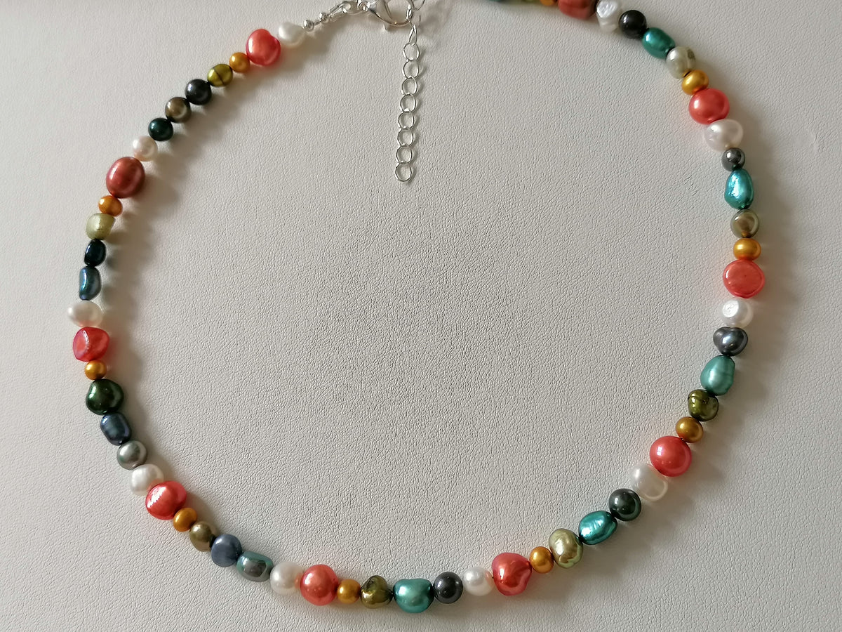 Multicolour Cultured Freshwater Baroque Pearl Necklace