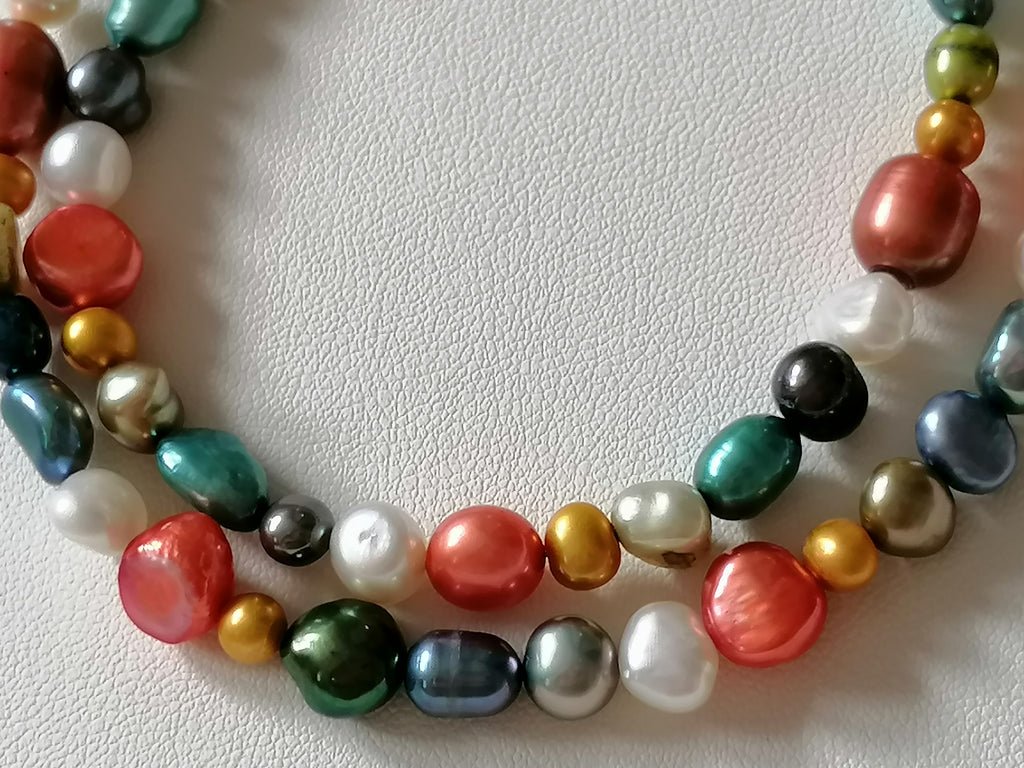 Multicolour Cultured Freshwater Baroque Pearl Necklace