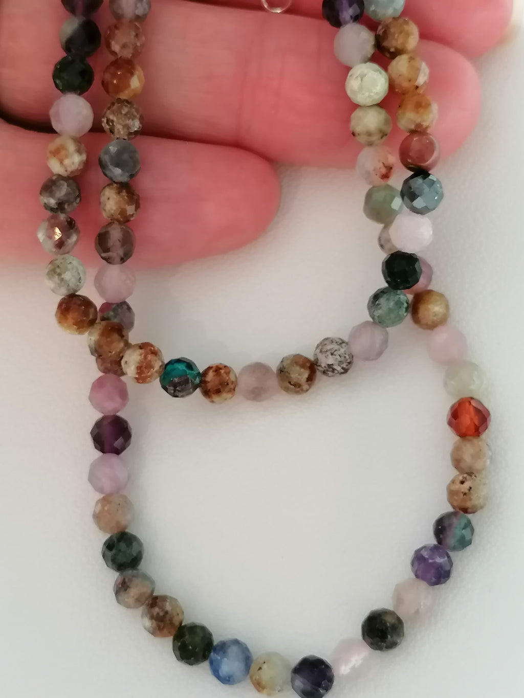 925 Sterling Silver Dainty Gemstone Necklace – Tanzanite, Amethyst & Rose Quartz