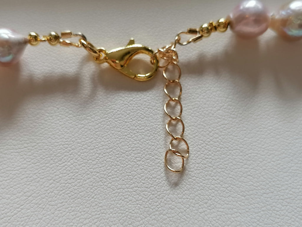 Pastel Cultured Freshwater Baroque Pearl Drop Necklace
