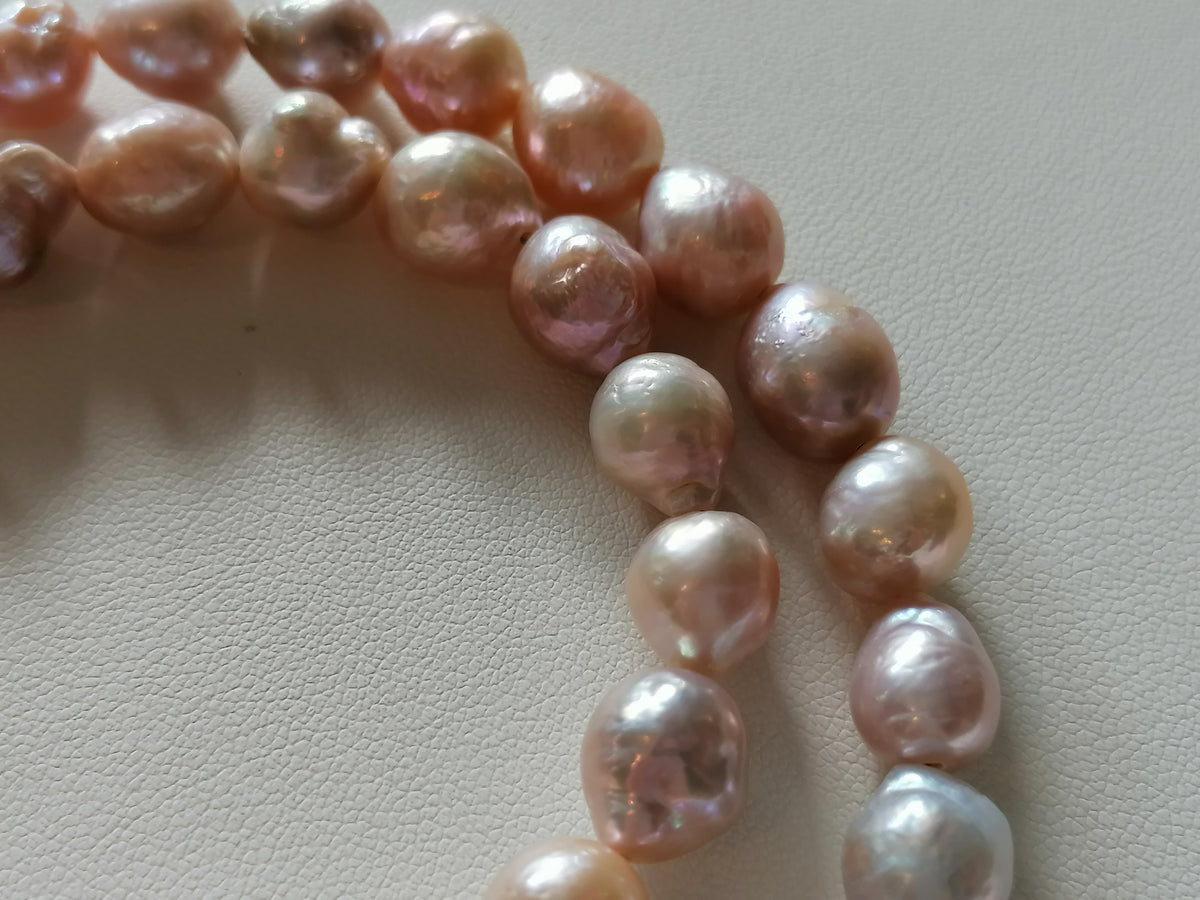 Pastel Cultured Freshwater Baroque Pearl Drop Necklace
