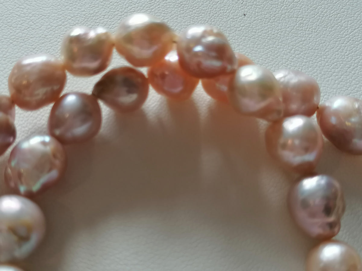 Pastel Cultured Freshwater Baroque Pearl Drop Necklace