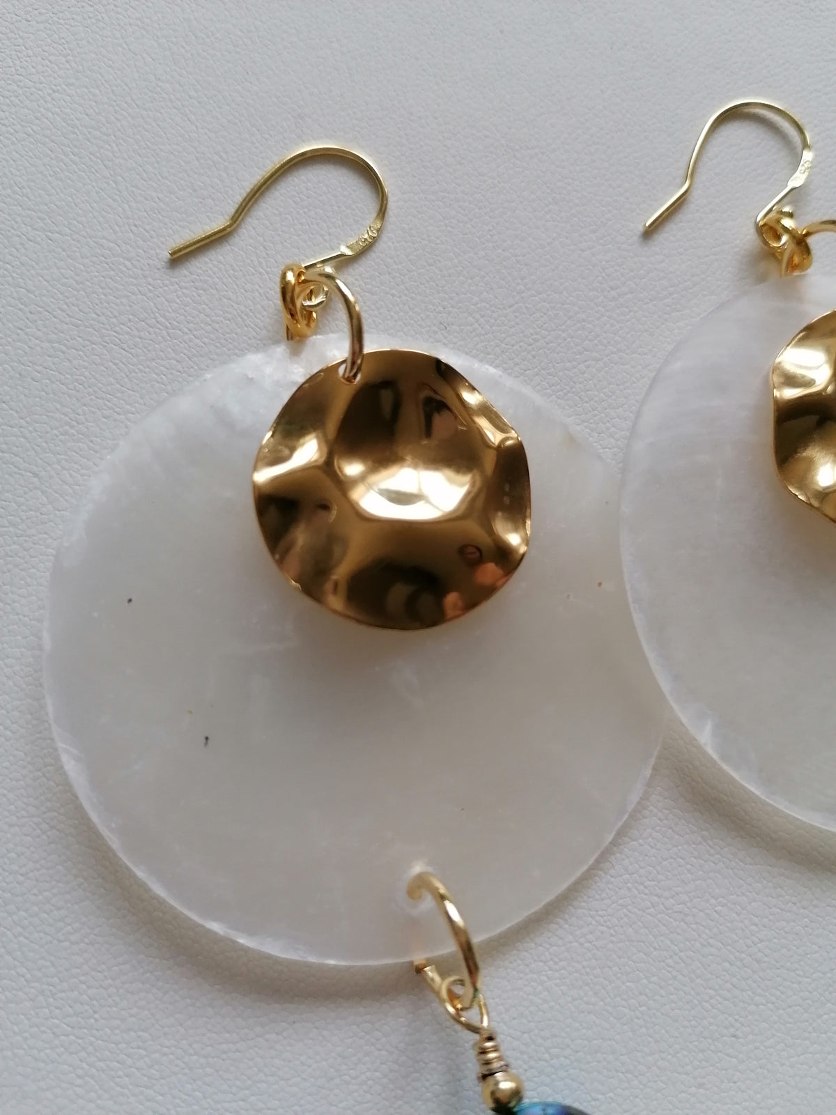Capiz Shell & Abalone Mosaic Ball Statement Earrings – 24ct Gold Vermeil & 925 Sterling Silver