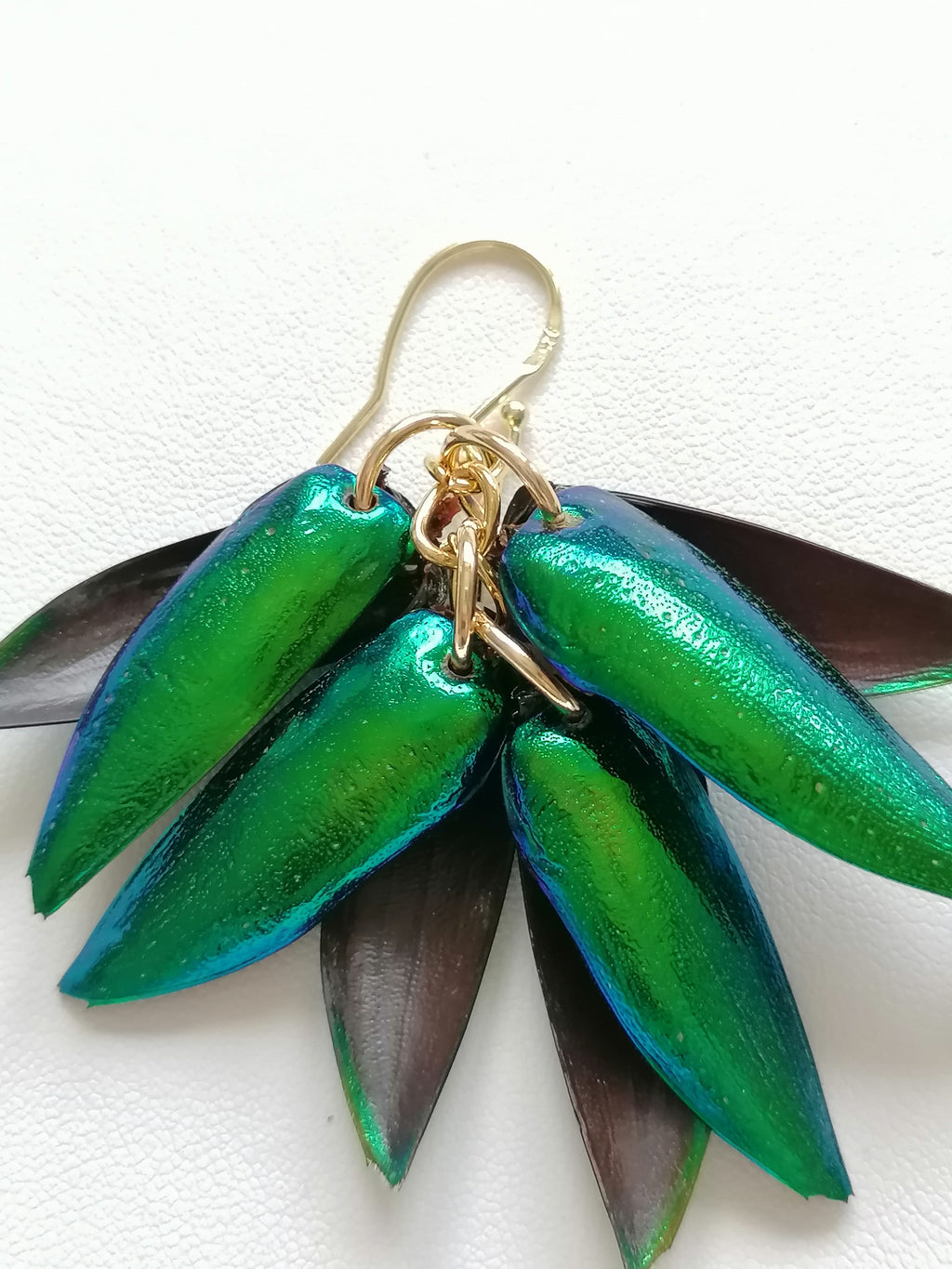 Jewel Beetle Wing Earrings – 24ct Gold Vermeil & 925 Sterling Silver
