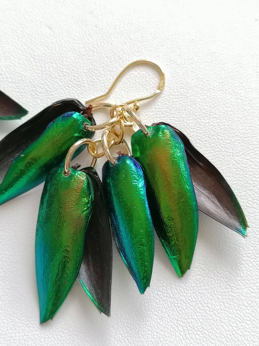 Jewel Beetle Wing Earrings – 24ct Gold Vermeil & 925 Sterling Silver